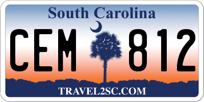 SC license plate CEM812