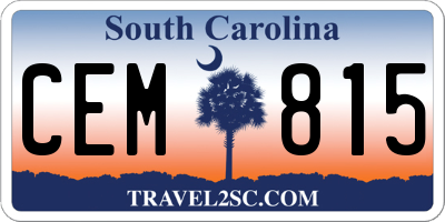 SC license plate CEM815