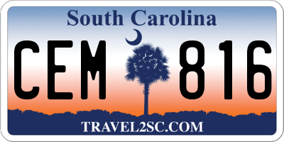 SC license plate CEM816