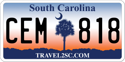 SC license plate CEM818
