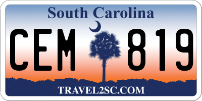 SC license plate CEM819