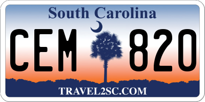 SC license plate CEM820