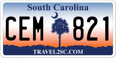 SC license plate CEM821