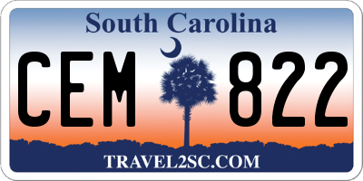 SC license plate CEM822