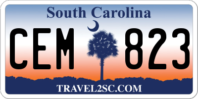 SC license plate CEM823