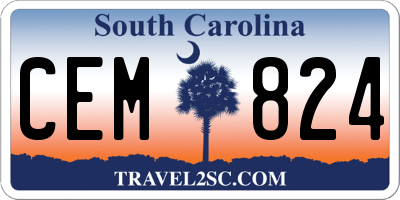SC license plate CEM824