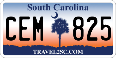 SC license plate CEM825