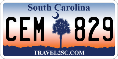 SC license plate CEM829