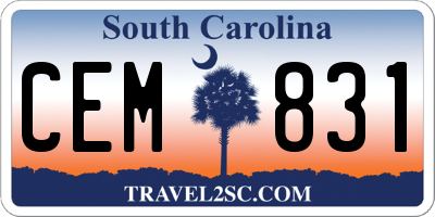 SC license plate CEM831
