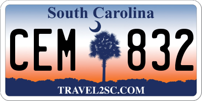 SC license plate CEM832