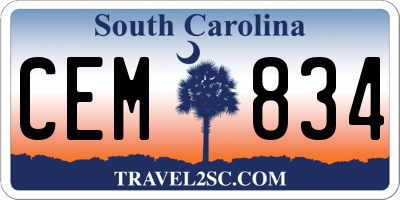 SC license plate CEM834