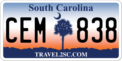 SC license plate CEM838