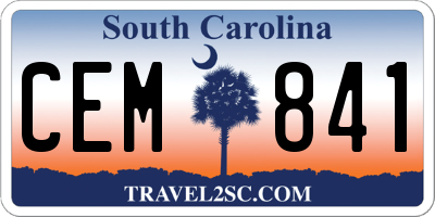 SC license plate CEM841
