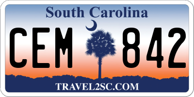SC license plate CEM842