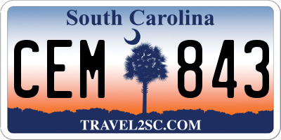 SC license plate CEM843