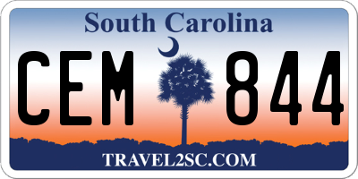 SC license plate CEM844