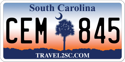 SC license plate CEM845