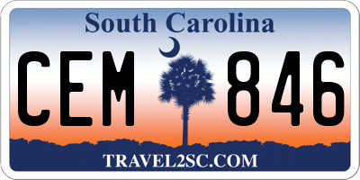 SC license plate CEM846