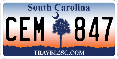 SC license plate CEM847