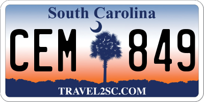 SC license plate CEM849