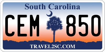 SC license plate CEM850