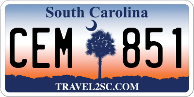 SC license plate CEM851