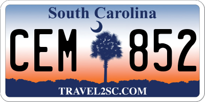 SC license plate CEM852