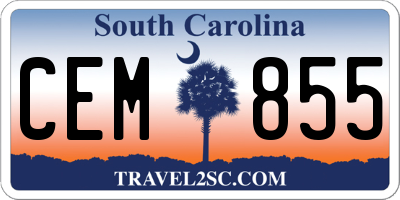 SC license plate CEM855