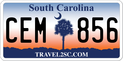 SC license plate CEM856