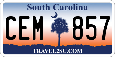 SC license plate CEM857