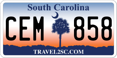 SC license plate CEM858