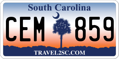 SC license plate CEM859