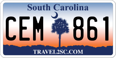 SC license plate CEM861