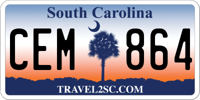 SC license plate CEM864
