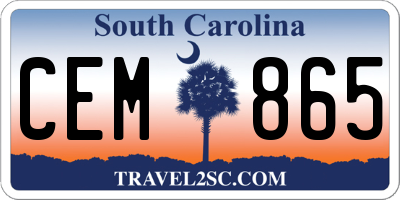 SC license plate CEM865