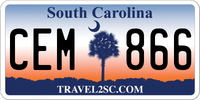 SC license plate CEM866