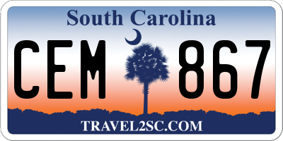 SC license plate CEM867