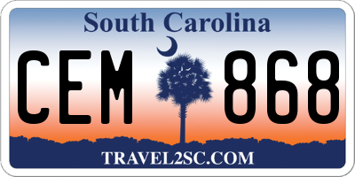 SC license plate CEM868