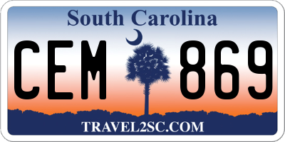 SC license plate CEM869