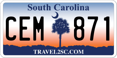 SC license plate CEM871