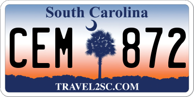 SC license plate CEM872