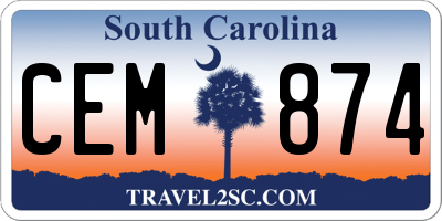SC license plate CEM874