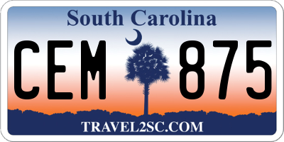 SC license plate CEM875