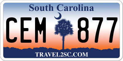 SC license plate CEM877