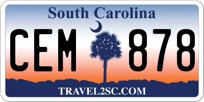 SC license plate CEM878