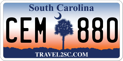 SC license plate CEM880