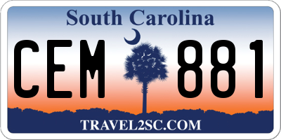 SC license plate CEM881