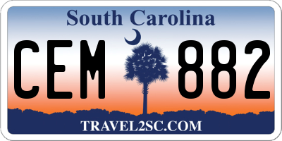 SC license plate CEM882