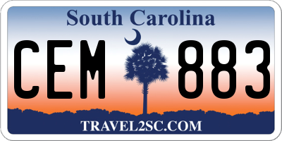 SC license plate CEM883
