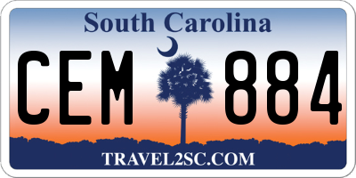 SC license plate CEM884